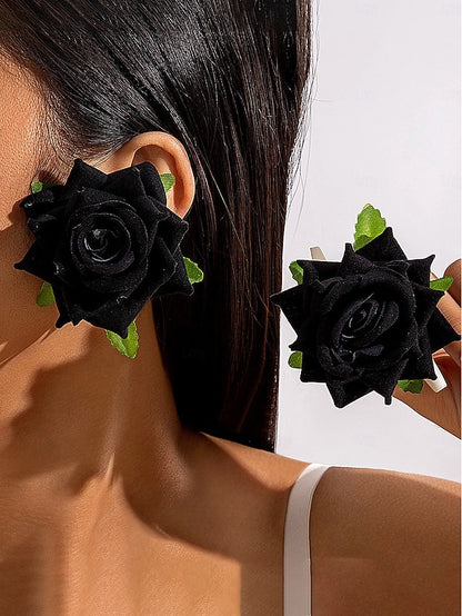- Women's Drop Oversized Statement Flower Floral Earrings