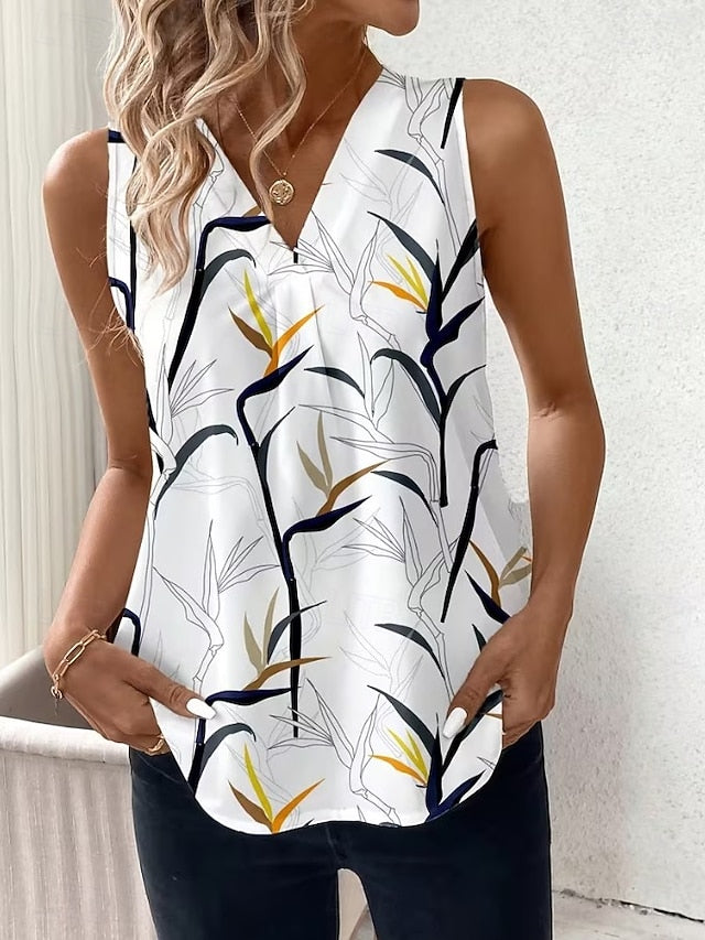 Women's Tank Top Floral Graphic Plants Elegant Vintage
