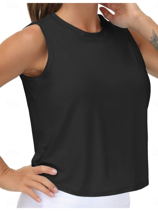 Women's Blouse Plain Active Vintage Sleeveless Crew Neck