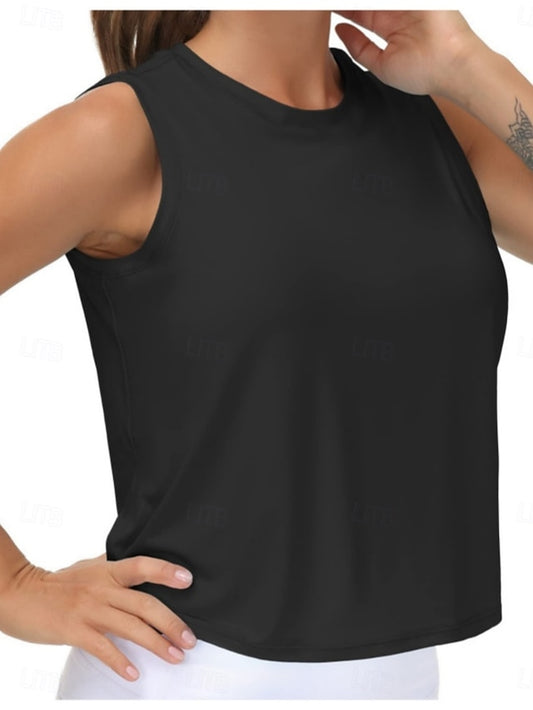 Women's Blouse Plain Active Vintage Sleeveless Crew Neck