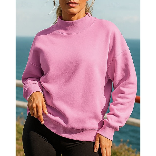 Women's Fleece Sweatshirt Pullover Sweatshirt Long Sleeve