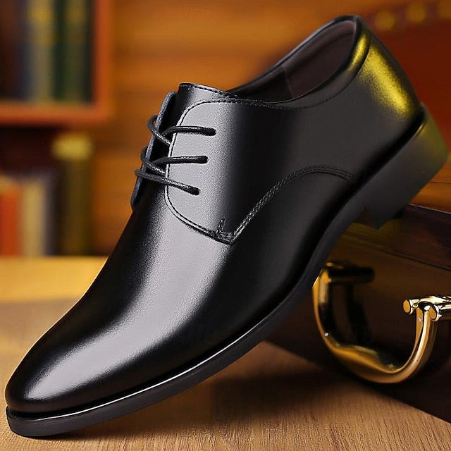 Black Lace-Up Derby Classic Glossy – Formal Men's Shoes