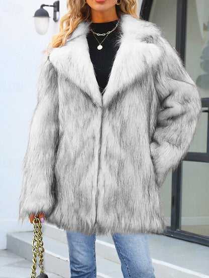 Warm Comfortable Women's Coat Furs Faux Fur