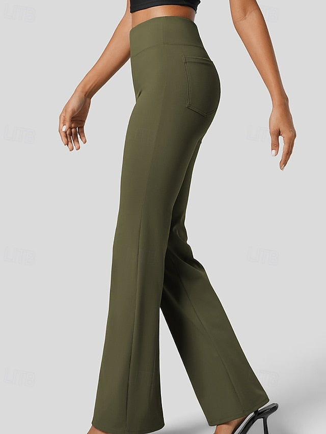 Women's Wide Leg Bell Bottom Slacks Streetwear Casual Full