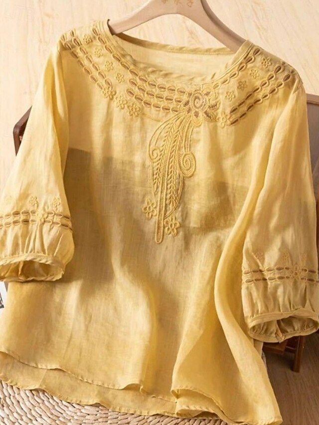 Women's Blouse Lace Tops Lace Plain Stylish Classic Modern