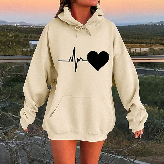Women's Lounge Hoodie Fleece Pullover Sweatshirt with