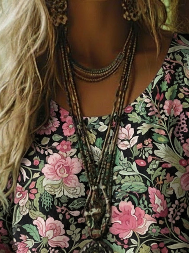 Women's Boho Shirt Boho T-shirt T Shirt Tee Top Print