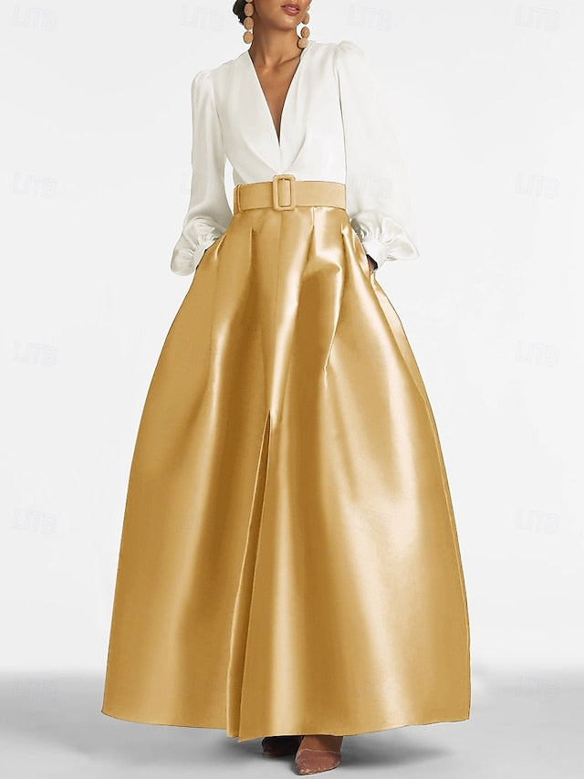 Evening Floor Split Formal A-Line Guest Wedding High Gown Dress