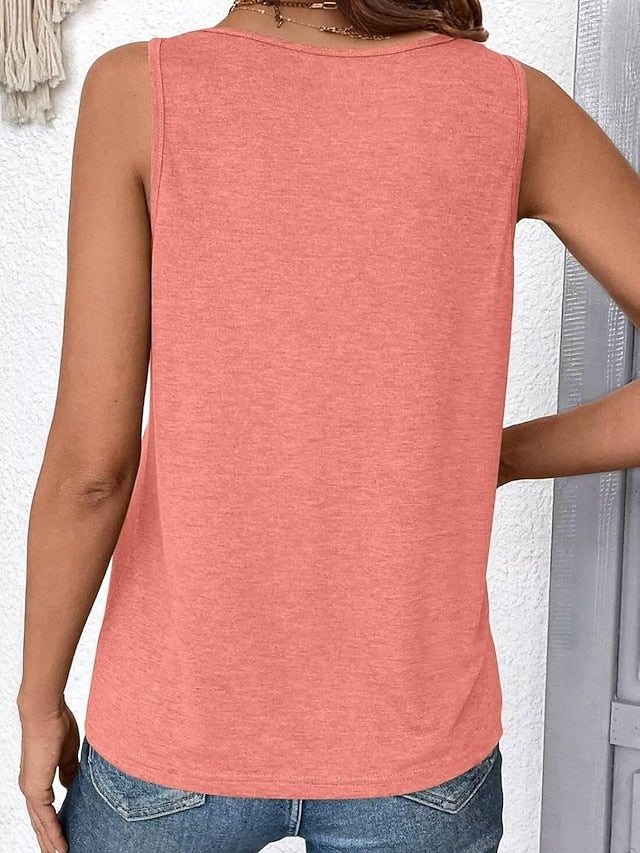 Women's Tank Top Ruched Plain Fashion Stylish Classic