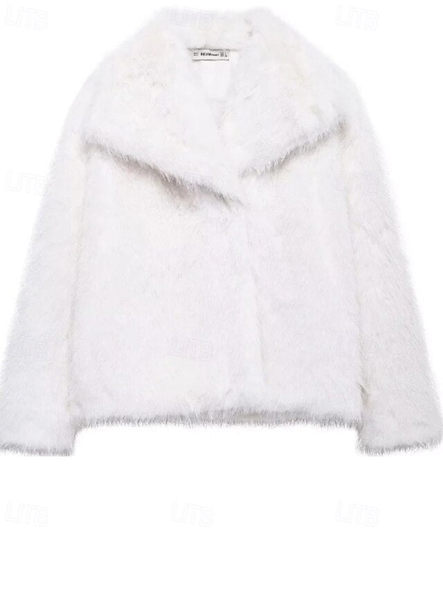 Comfortable Furs Coat Faux Women's Fur Warm Buttons