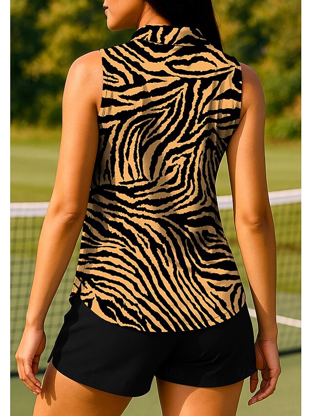 Women's Animal Zebra Tops Sport Shirt Golf Polo Shirt