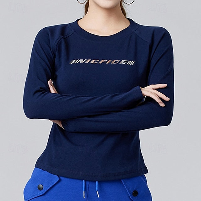 Women's Running T-Shirt Gym Shirt Sports Top Long Sleeve