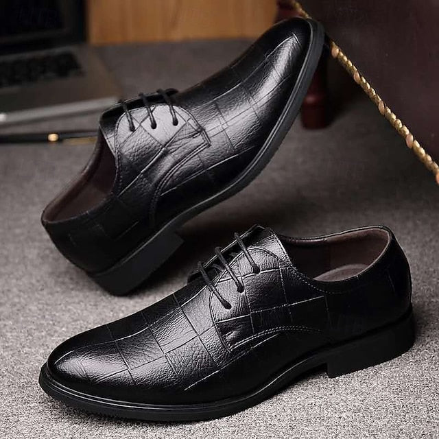 – Pattern Men's Shoes Black Classic Crocodile