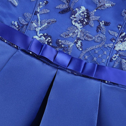 Party Dress Kids Sleeveless Girls' Color Solid Formal