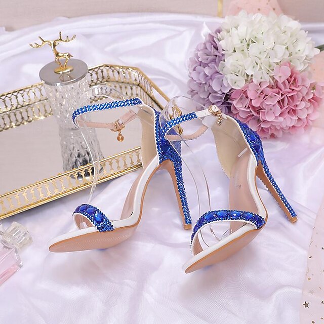 Green Ankle with Rhinestone Matching Women's Stiletto Heels