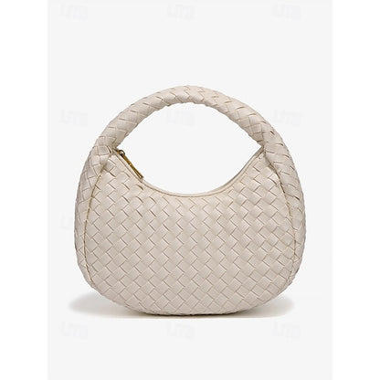 Leather Elegant Woven Chic Bag Women's Hobo – Round Ivory
