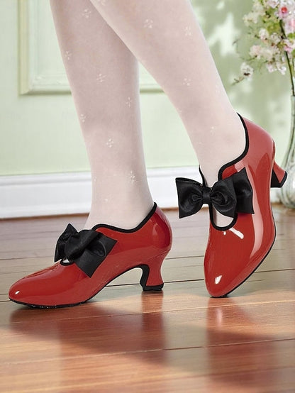 Shoes – Red Vintage 1920s Heel Women's Leather Patent Low