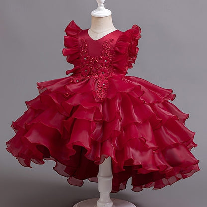 Dress Floral Kids Girls' Asymmetrical Party