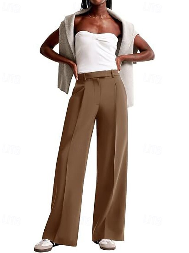 Women's Wide Leg Dress Pants Fashion Work Full Length