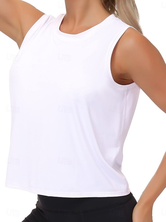 Women's Blouse Plain Active Vintage Sleeveless Crew Neck