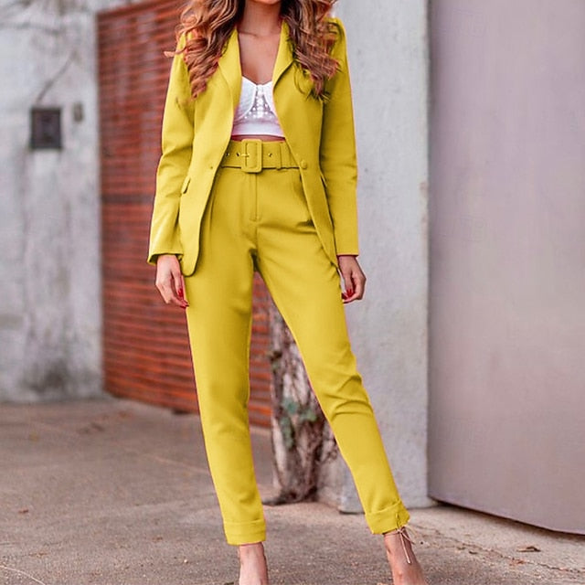 Women's Blazer Blazer Suits Dress Pants Tapered pants Pants