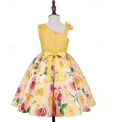 Flower Dress 3D Party Summer Sleeveless Easter Girls'