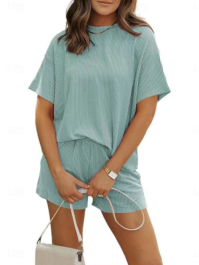 Women's Shorts Sets Bolero Top Short Sleeve Round Neck