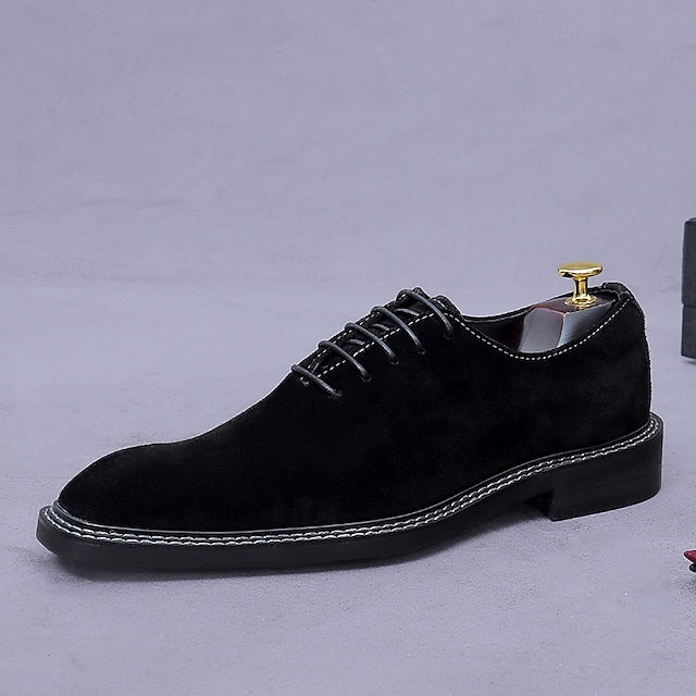Suede Genuine - Men's Oxford Cowhide Leather Shoes