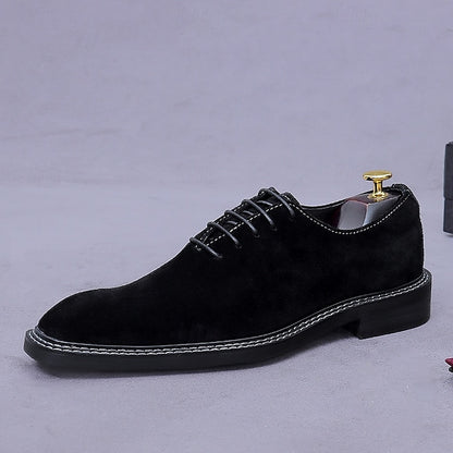 Suede Genuine - Men's Oxford Cowhide Leather Shoes