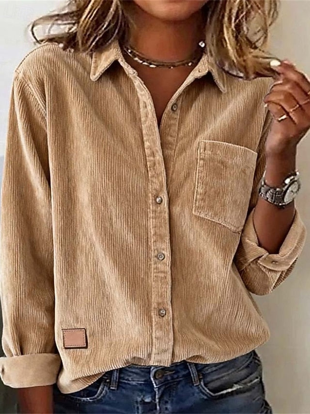 Women's Blouse Plain Vintage Stylish Long Sleeve Shirt