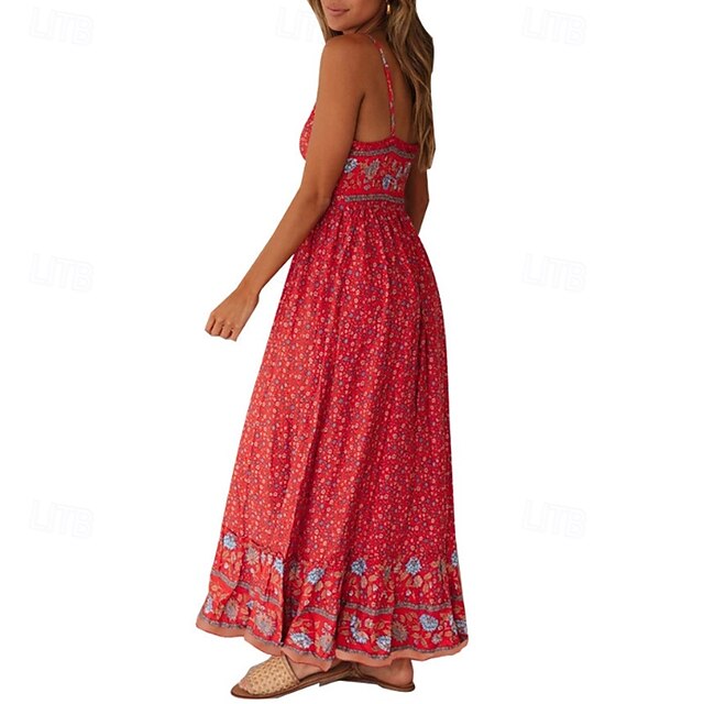 Women's Midi Dress Floral Dress Slip Dress Print Dress