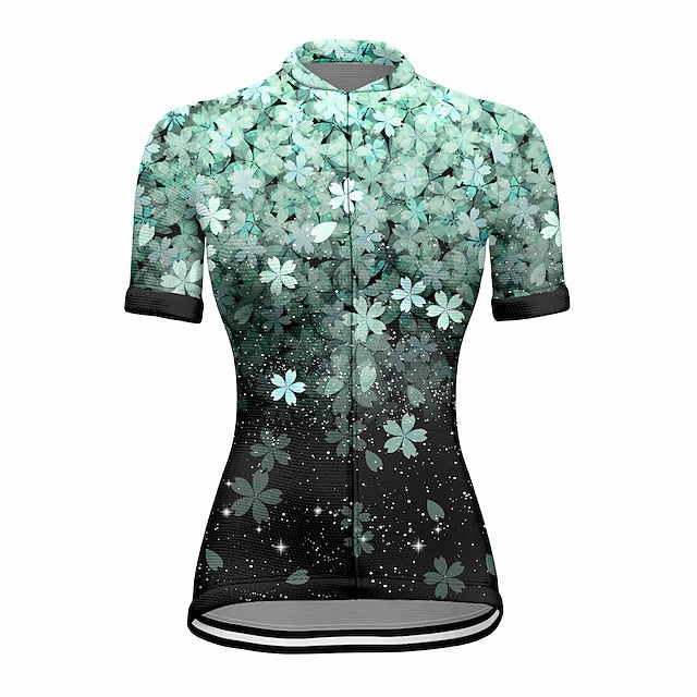 Women's Cycling Jersey Floral Botanical Short Sleeve Bike