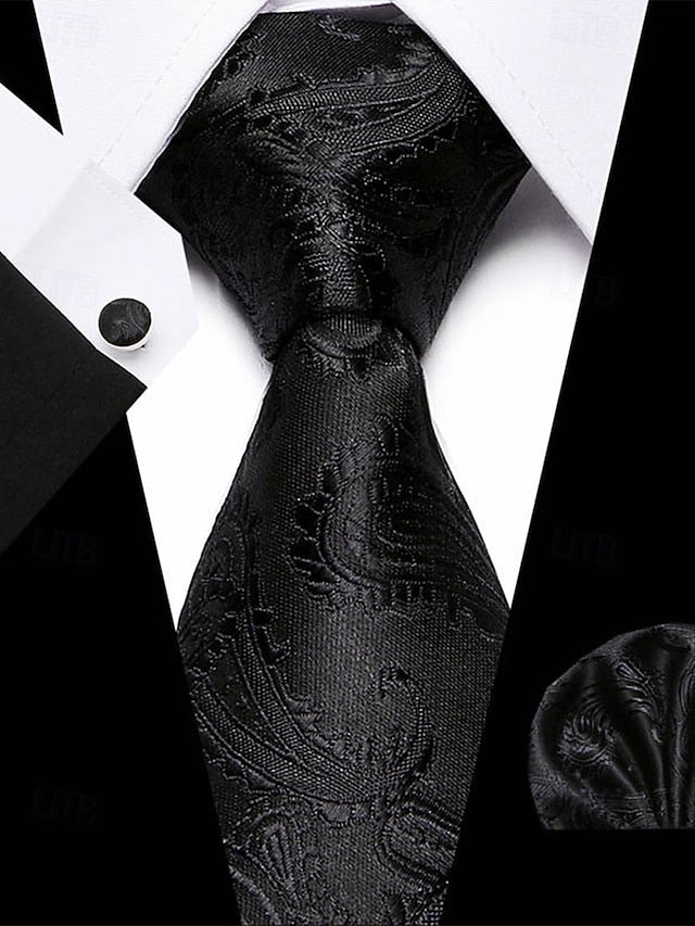 Silk Set Tie – and Men's Checkered Pocket Purple Square