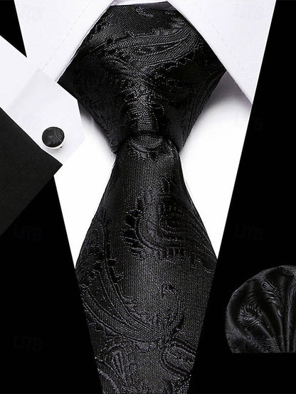 Silk Set Tie – and Men's Checkered Pocket Purple Square