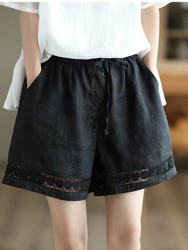 Women's Cotton Linen Shorts Summer Shorts Beach Shorts