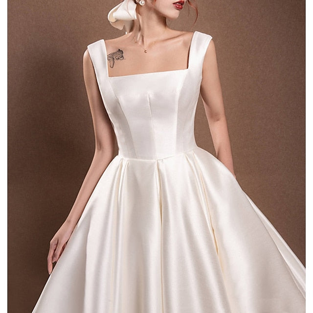 A-Line Ankle Length Wedding Dresses Bridal Shower Dresses Bridal