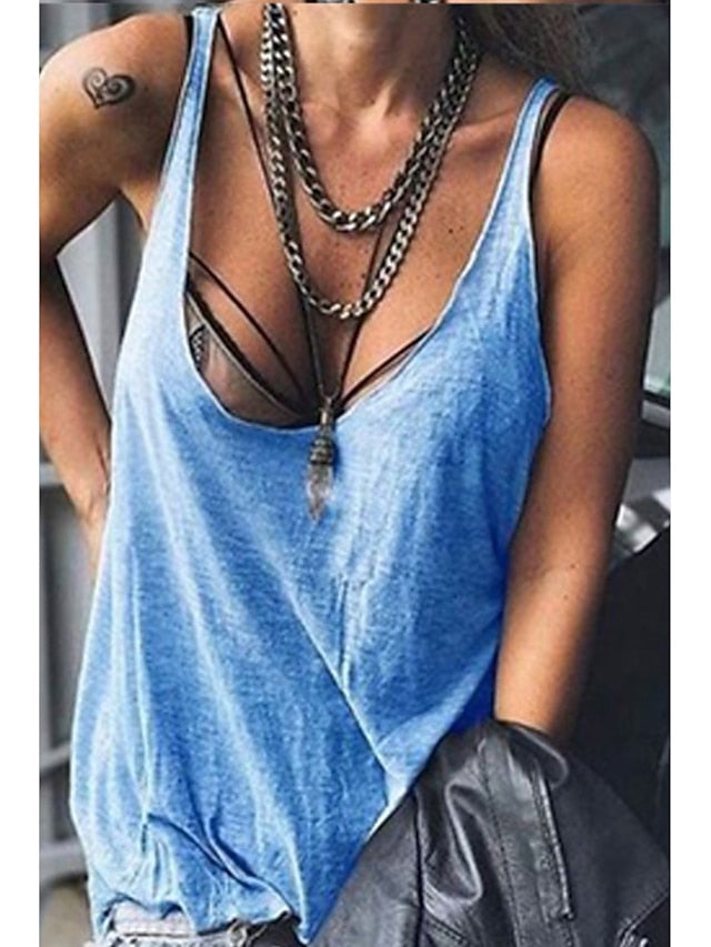 Women's Camisole Tank Top Ladies Basic Classic Sleeveless