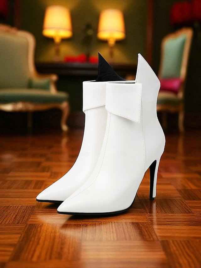 Metallic Toe Pointed Stiletto Ankle Women's Gold Boots -