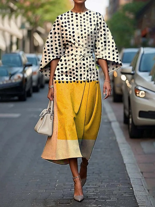 Women's Midi Dress Floral Dress Print Dress Fashion Classic
