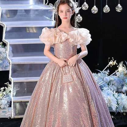 Party Sleeveless Dress Kids Performance Color Solid Girls'