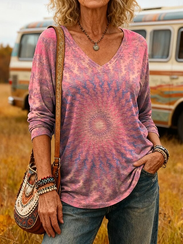 Women's T Shirt Print Graphic Plants Vintage Stylish Casual