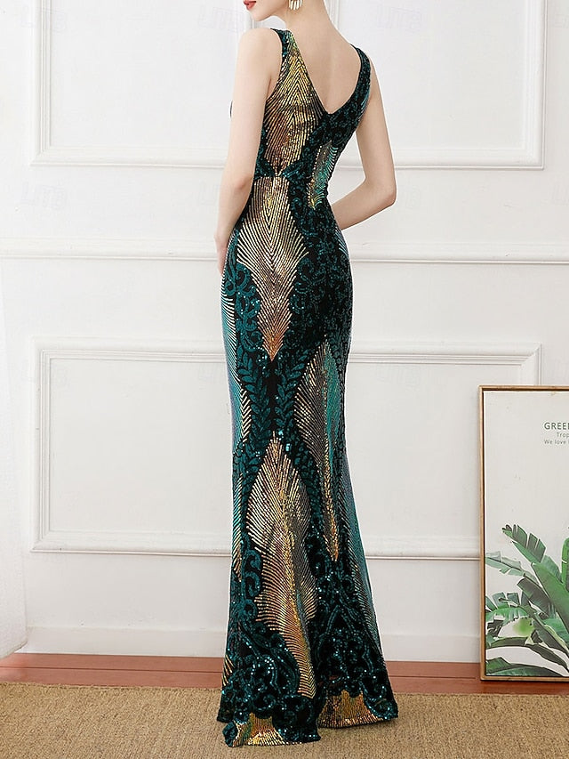 Mermaid Trumpet Floor Length Wedding Guest Dress Formal Dresses