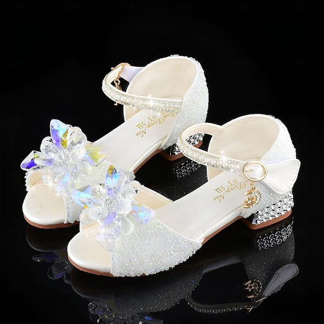 Girls' Rhinestone Flower Crystal Glittery Shoes