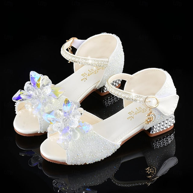 Rhinestone Flower Shoes – Glittery Girls' Crystal