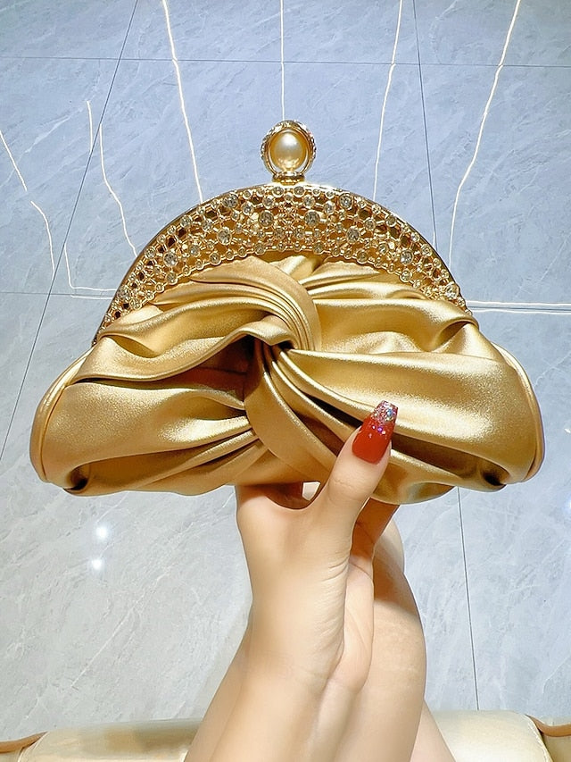 Bag Rhinestone Leather Evening Faux Clutch – Women's