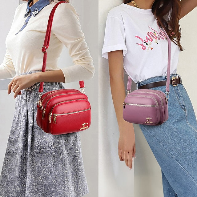 Leather Bag Dome Crossbody Shoulder PU Women's