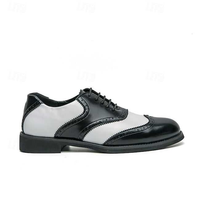 Shoes Men's Oxford White Two-Tone and Brogue Wingtip in