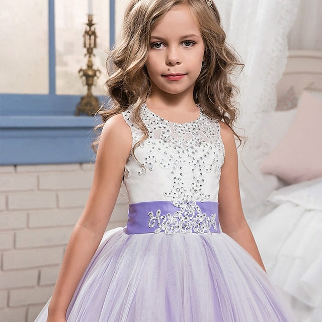 Sleeveless Kids Girl Girls' Dress Flower Wedding