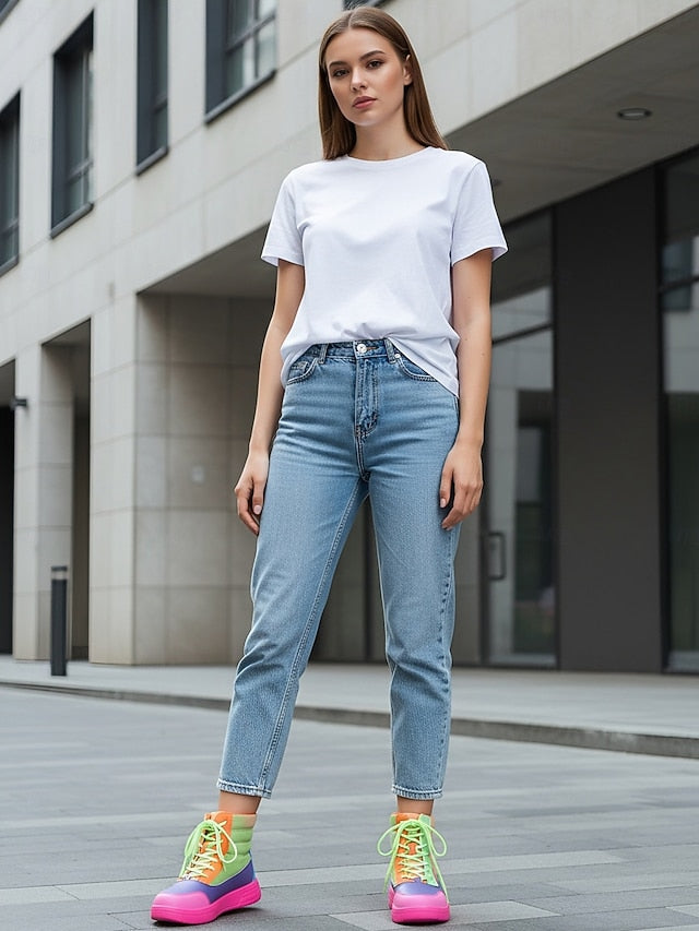 with Women's Gras Mardi Colorful Carnival Sneakers High-Top