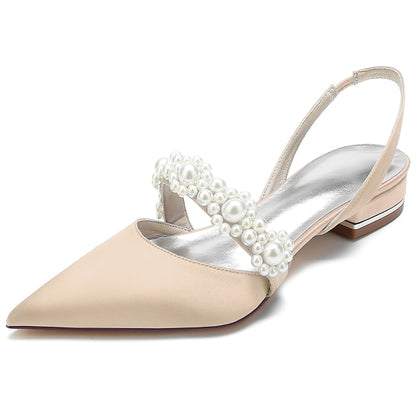White Pearl Women's Satin with Elegant Shoes
